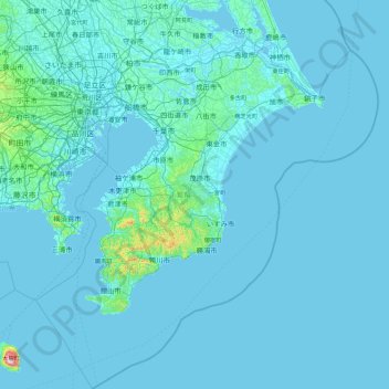 Chiba Prefecture topographic map, elevation, terrain