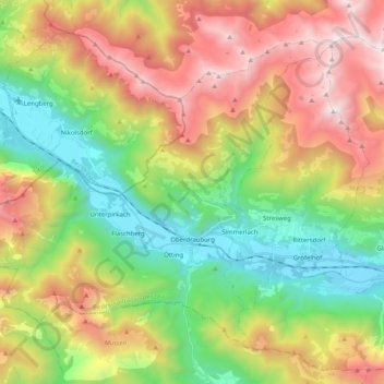 Oberdrauburg topographic map, elevation, terrain