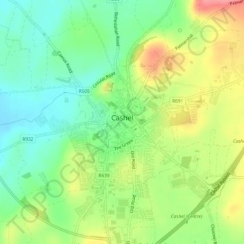 Cashel topographic map, elevation, terrain