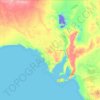 Australia Meridional topographic map, elevation, terrain