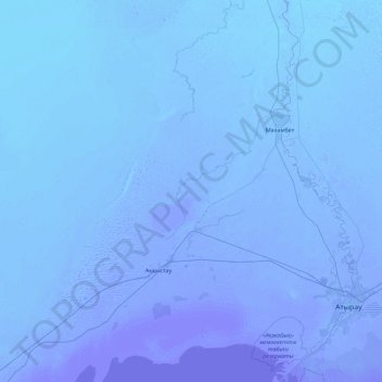 Қамысқала ауылдық округі topographic map, elevation, terrain