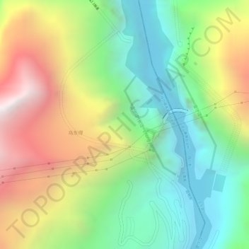 金沙江 topographic map, elevation, terrain