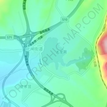 大龙洞水库 topographic map, elevation, terrain