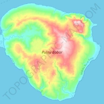 Pulau Babar topographic map, elevation, terrain