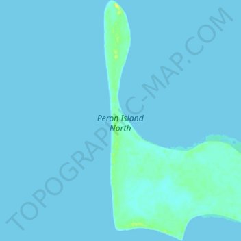 Peron Island North topographic map, elevation, terrain