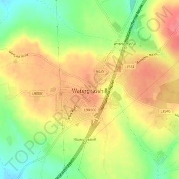 Watergrasshill topographic map, elevation, terrain