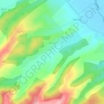Ilovu topographic map, elevation, terrain