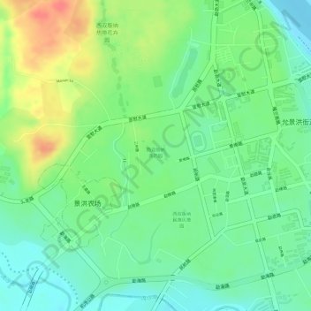 西双版纳南药园 topographic map, elevation, terrain