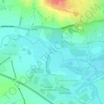 Upton Country Park topographic map, elevation, terrain