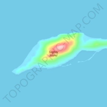 Sugbay Island topographic map, elevation, terrain
