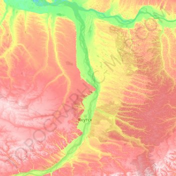 Лена topographic map, elevation, terrain