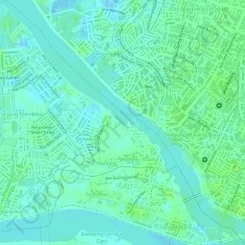 Balang Tanjung Bunga topographic map, elevation, terrain