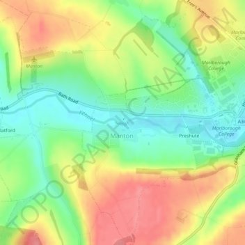 Kennet topographic map, elevation, terrain