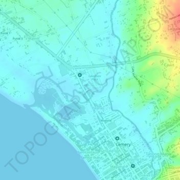 Pansipit topographic map, elevation, terrain