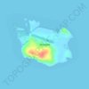 Yam Island topographic map, elevation, terrain