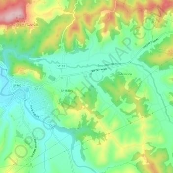 Torrente Neirone topographic map, elevation, terrain
