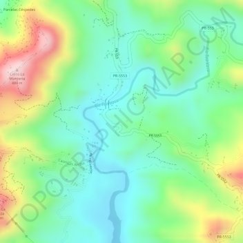 Río Toa Vaca topographic map, elevation, terrain
