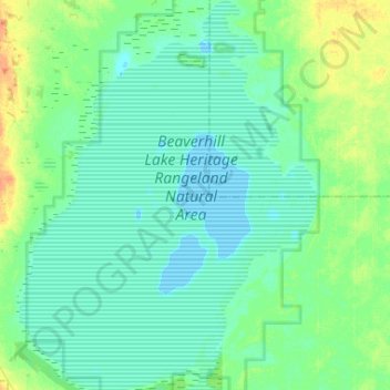 Beaverhill Lake topographic map, elevation, terrain