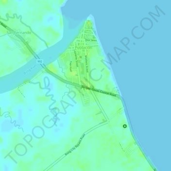 Bislig City Hall Park topographic map, elevation, terrain
