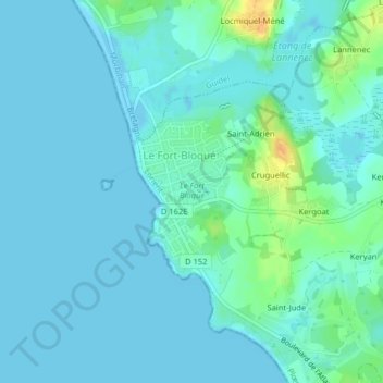 Le Fort Bloqué topographic map, elevation, terrain