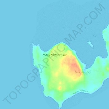 Pulau Kai Tanimbar topographic map, elevation, terrain