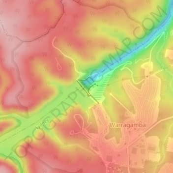 Warragamba Dam topographic map, elevation, terrain