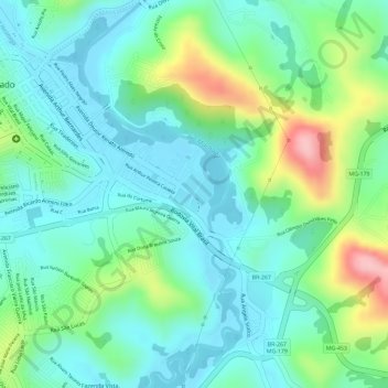 Cidade Administrativa topographic map, elevation, terrain