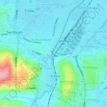 Vagon Park topographic map, elevation, terrain