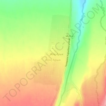 Чон-Арык topographic map, elevation, terrain