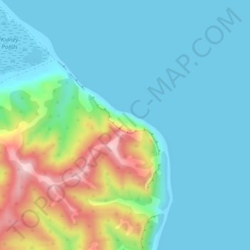 White Bluffs / Te Parinui o Whiti topographic map, elevation, terrain