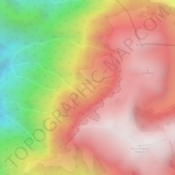 Páramo de Frontino topographic map, elevation, terrain