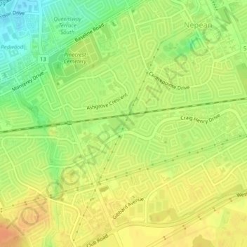 Craig Henry Park topographic map, elevation, terrain