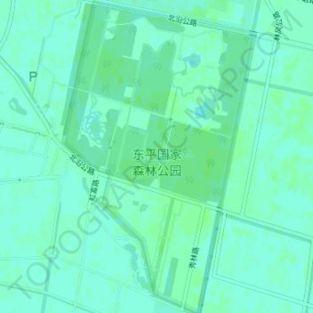 东平国家森林公园 topographic map, elevation, terrain