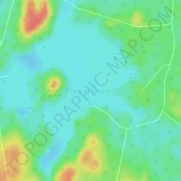 Talbots Lagoon topographic map, elevation, terrain