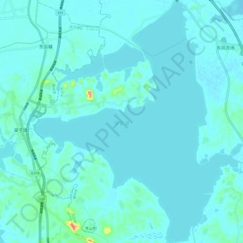 保安湖 topographic map, elevation, terrain