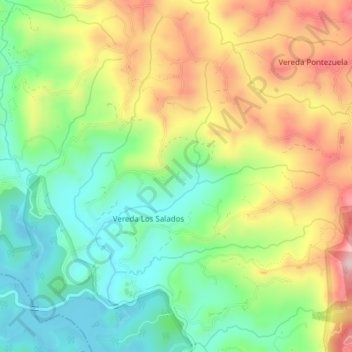 Vereda Los Salados topographic map, elevation, terrain