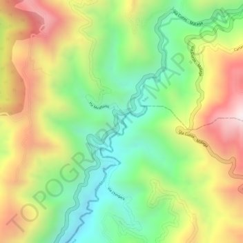 rio manco topographic map, elevation, terrain