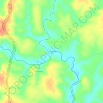 Rio Sergipe topographic map, elevation, terrain