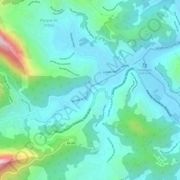 Rio Imbuí topographic map, elevation, terrain