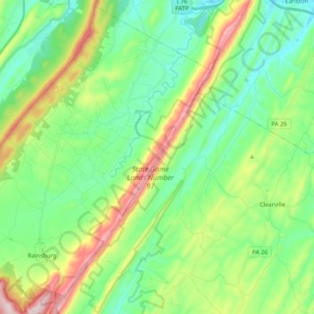 Tussey Mountain topographic map, elevation, terrain