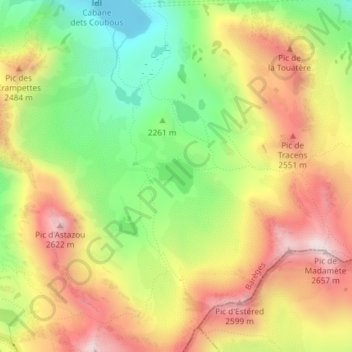 Lac Nère topographic map, elevation, terrain