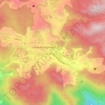 Tanah Rata Park topographic map, elevation, terrain