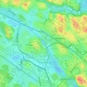 Bällstaån topographic map, elevation, terrain