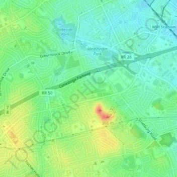 Elmsdale Park topographic map, elevation, terrain