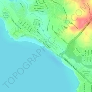 Orla da Ponta Negra topographic map, elevation, terrain