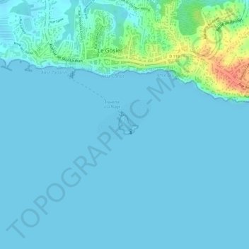 Îlet du Gosier topographic map, elevation, terrain