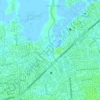 Taman Ratu Safiatuddin topographic map, elevation, terrain