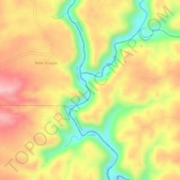 Muleta River topographic map, elevation, terrain
