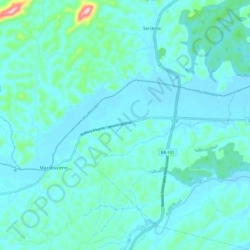 Rio Macabu topographic map, elevation, terrain