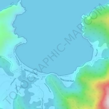 Maracas Bay topographic map, elevation, terrain